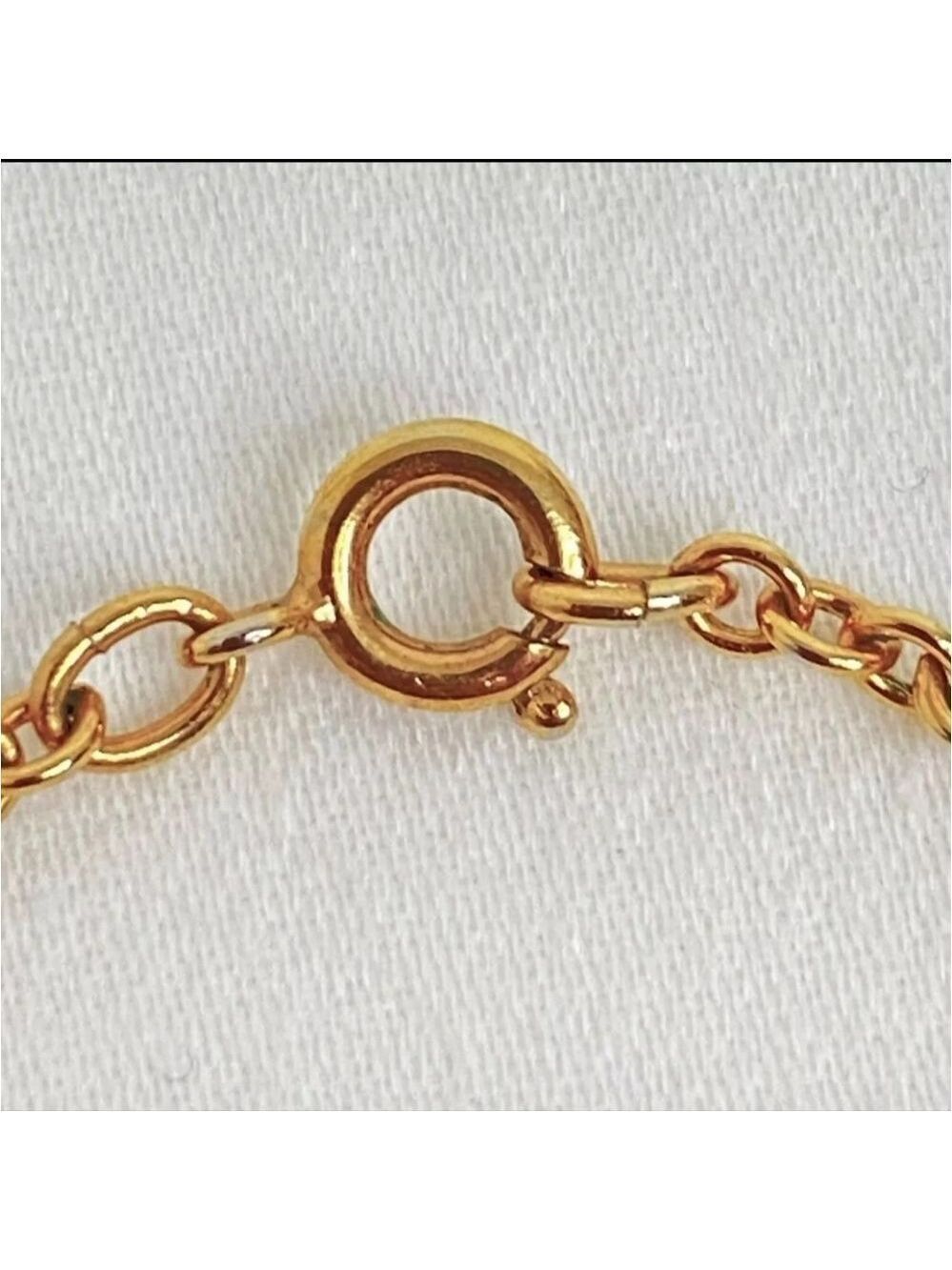 Avon Pendant Necklace Onyx Cabochon Encircled Pearlesque Beads Gold Tone Chain - Picture 7 of 14